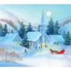 Discount Moonlit Church Winter Scene Wall Decor Art Print Wall