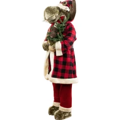New Moose Santa Claus Standing Christmas Figure - 48