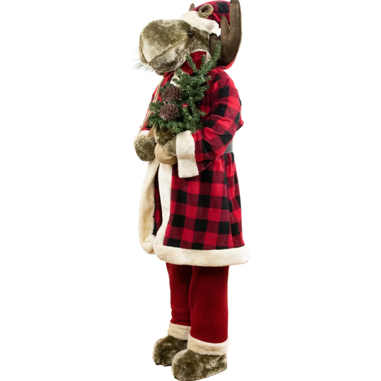 New Moose Santa Claus Standing Christmas Figure - 48" Santa Claus