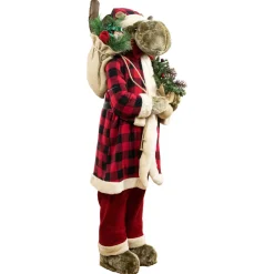 New Moose Santa Claus Standing Christmas Figure - 48