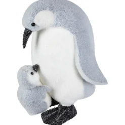 Mother Penguin with Chick Christmas Figurine - 10.75