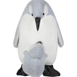 Mother Penguin with Chick Christmas Figurine - 10.75