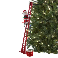 Outlet Animated and Musical Climbing Santa with Light Strand People