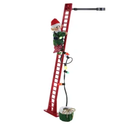 Best Animated and Musical Climbing Elf with Light Strand Decoration Bows & Ribbons