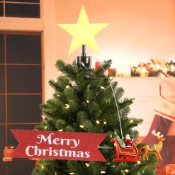 Discount Santa's Sleigh Animated Tree Topper Santa Claus