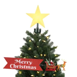 Discount Santa's Sleigh Animated Tree Topper Santa Claus
