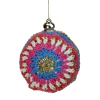 Sale Multi-Color Knit Christmas Disc Ornament 4" (100mm) Disk Ornaments