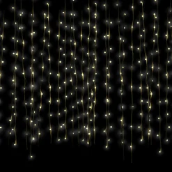 Best Multi-Function Window Curtain Christmas Lights - Warm White LED - 10' - Clear Wire - 3000ct Novelty