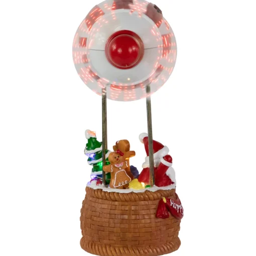 Online Musical and Animated Blimp and Santa Christmas Decoration - 8.5" - Red and White Animated & Musical