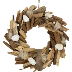 Sale Natural Driftwood and Seashell Artificial Wreath - 14" Unlit