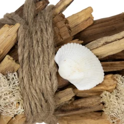 Sale Natural Driftwood and Seashell Artificial Wreath - 14