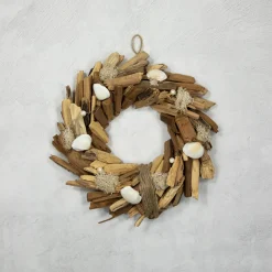 Sale Natural Driftwood and Seashell Artificial Wreath - 14
