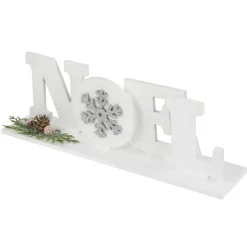Outlet Noel and Snowflake Christmas Sign with Pinecone Holly - 10.25