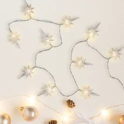 Discount North Star Christmas Light Set - Warm White LED - 3' - Clear Wire - 10ct Battery Operated