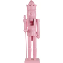 Online Nutcracker King with Scepter and Crown Standing Christmas Figure - 15" - Pink Nutcrackers