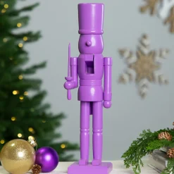 Outlet Nutcracker Soldier with Sword Christmas Figure - 15" - Purple Nutcrackers