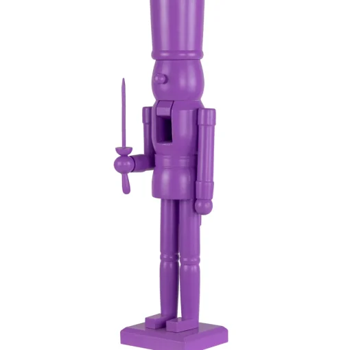 Outlet Nutcracker Soldier with Sword Christmas Figure - 15" - Purple Nutcrackers