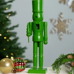 Online Nutcracker Soldier with Tree Christmas Figure - 15" - Green Nutcrackers
