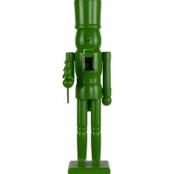 Online Nutcracker Soldier with Tree Christmas Figure - 15" - Green Nutcrackers