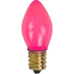 Clearance Opaque C7 Christmas Replacement Bulbs - Pink - Pack of 25 Replacement Bulbs