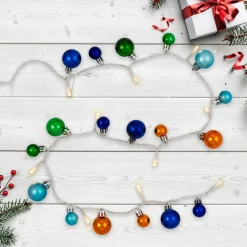 Best Ornament String Christmas Lights - Warm White LED - 3' Clear Wire - 10ct - Blue Battery Operated