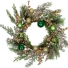 Best Ornaments and Berries Glittered Artificial Christmas Wreath - 24" - Unlit Unlit