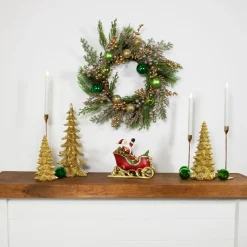 Best Ornaments and Berries Glittered Artificial Christmas Wreath - 24" - Unlit Unlit