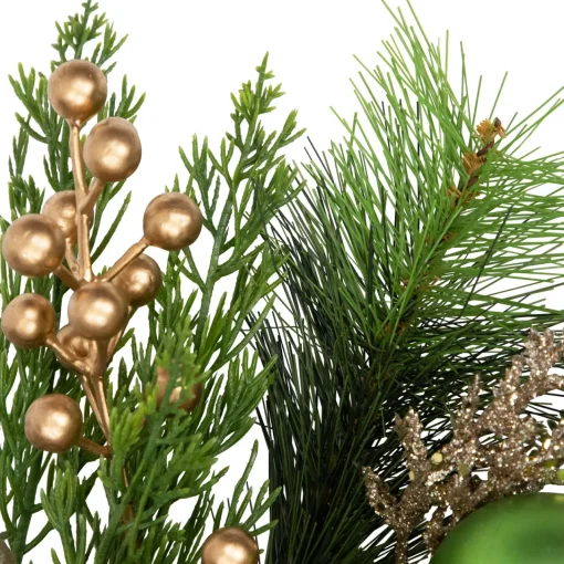 Best Ornaments and Berries Glittered Artificial Christmas Wreath - 24" - Unlit Unlit