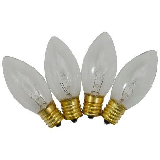Hot Pack of 4 Clear C9 Transparent Christmas Replacement Bulbs Replacement Bulbs