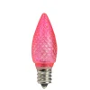Outlet Pack of 25 Faceted LED C7 Pink Christmas Replacement Bulbs Replacement Bulbs