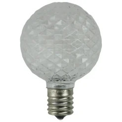 Clearance Pack of 25 Faceted LED G50 Clear Christmas Replacement Bulbs Replacement Bulbs