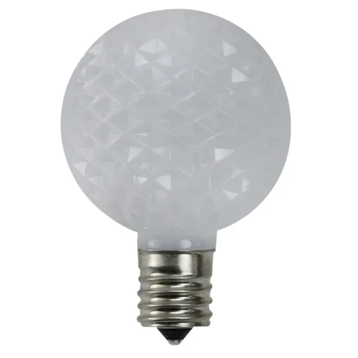 New Pack of 25 Faceted LED G50 White Christmas Replacement Bulbs Replacement Bulbs