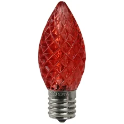 Discount Pack of 25 Faceted LED Red C9 Christmas Replacement Bulbs Replacement Bulbs