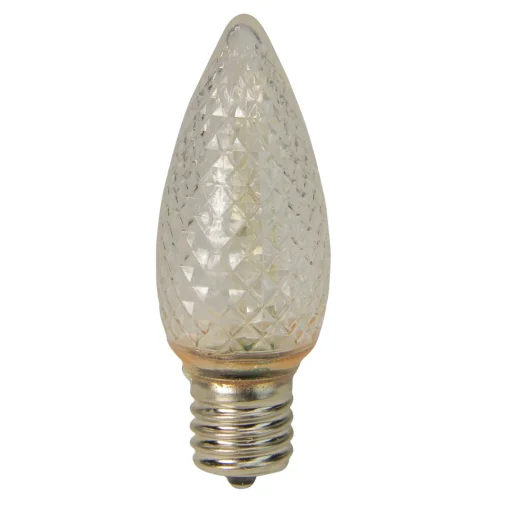 Discount Pack of 4 Faceted Transparent Cool White LED C9 Christmas Replacement Bulbs C7 & C9 Lights