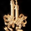 Outlet Pack of 2 Gold Glittered Double Candle Holly Berry Christmas Ornaments 5.5" Novelty