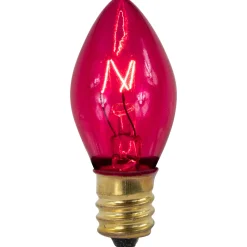 Outlet Pack of 25 Incandescent C7 Pink Christmas Replacement Bulbs Replacement Bulbs