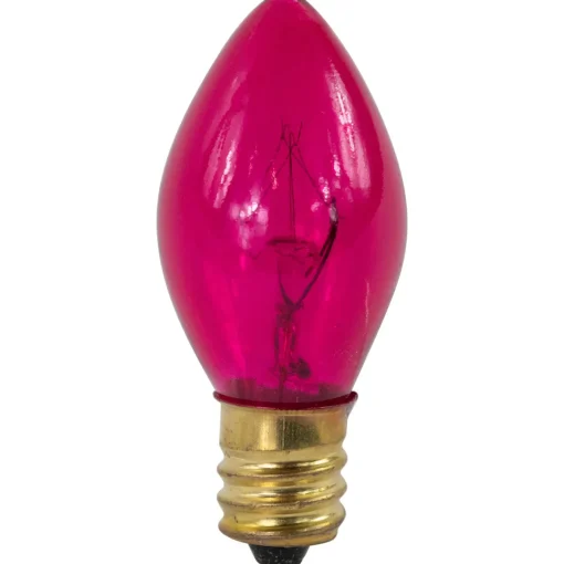 Outlet Pack of 25 Incandescent C7 Pink Christmas Replacement Bulbs Replacement Bulbs