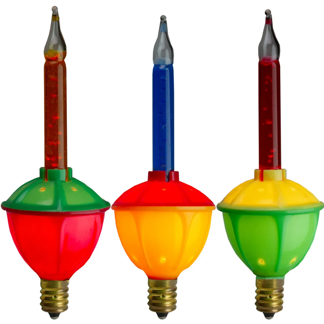 Best Pack of 3 Multi-Color C7 Retro Bubble Light Replacement Christmas Bulbs Replacement Bulbs