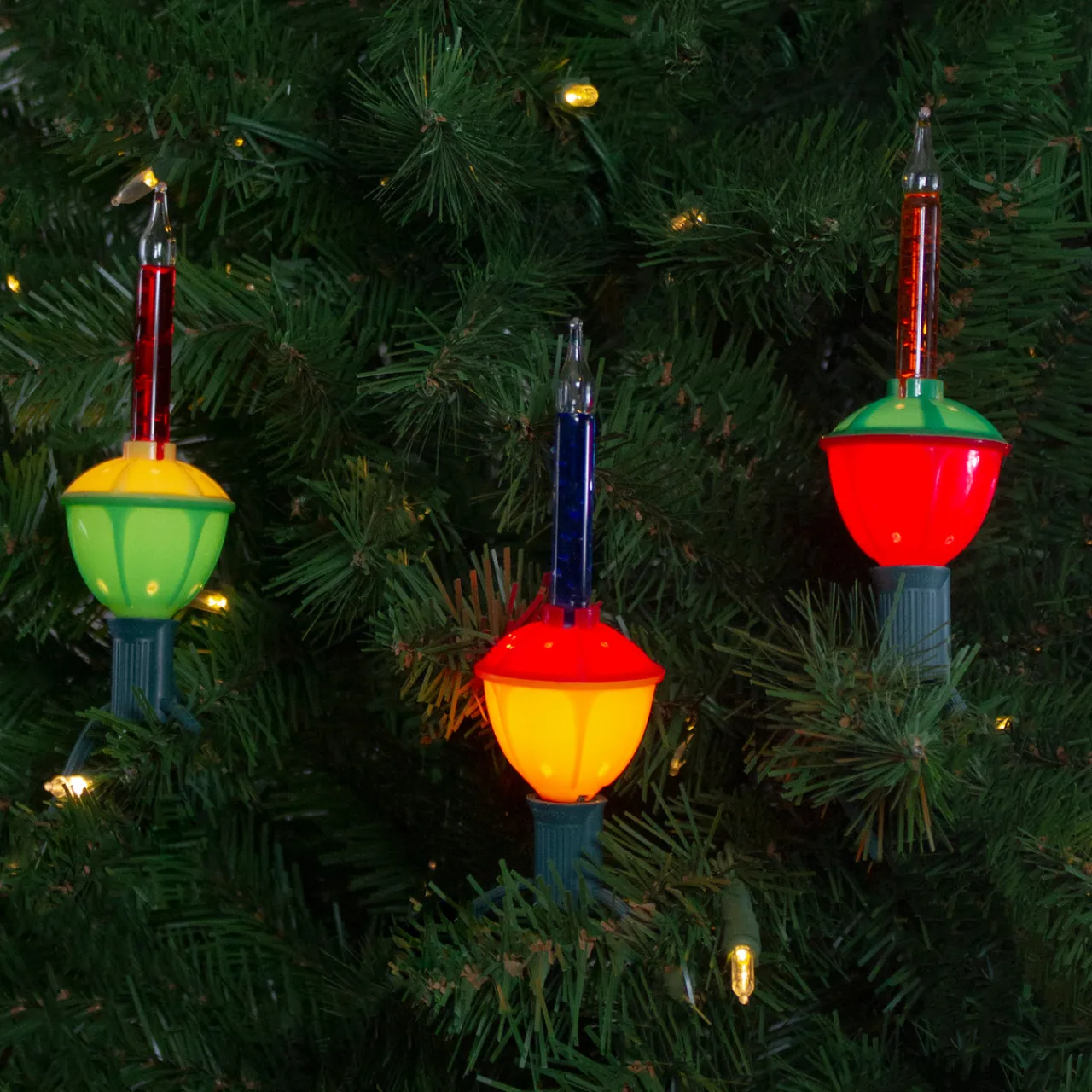 Best Pack of 3 Multi-Color C7 Retro Bubble Light Replacement Christmas Bulbs Replacement Bulbs