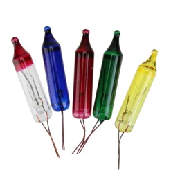 Hot Pack of 5 Multi-Color Mini Christmas Replacement Bulbs - 6 Volts Replacement Bulbs