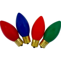 Clearance Pack of 4 Multi-Colored C9 Opaque Christmas Replacement Bulbs Replacement Bulbs