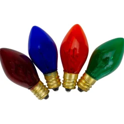 Online Pack of 4 Multi-Colored C7 Transparent Christmas Replacement Bulbs Replacement Bulbs