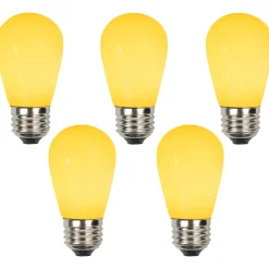 Discount Pack of 25 Opaque Yellow LED S14 Christmas Replacement Light Bulbs - 1.3 Watts Replacement Bulbs