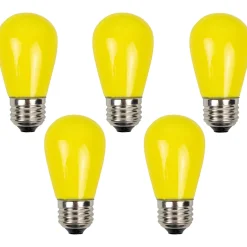 Discount Pack of 25 Opaque Yellow LED S14 Christmas Replacement Light Bulbs - 1.3 Watts Replacement Bulbs