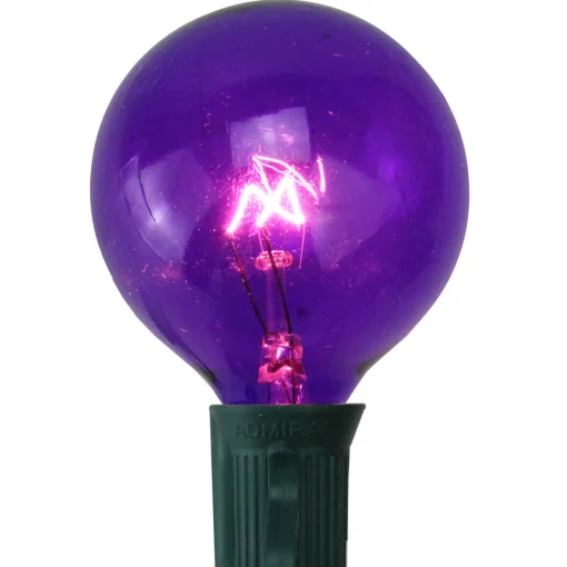 Best Pack of 25 Purple Transparent G50 Christmas Replacement Bulbs Replacement Bulbs