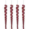 Best Pack of 4 Red and White Candy Curls Christmas Ornaments 7" Food & Beverage