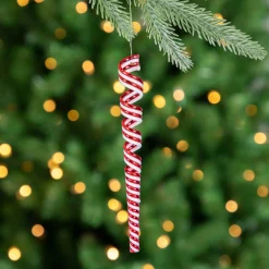 Best Pack of 4 Red and White Candy Curls Christmas Ornaments 7" Food & Beverage