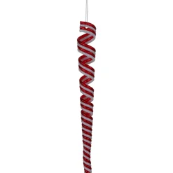 Best Pack of 4 Red and White Candy Curls Christmas Ornaments 7
