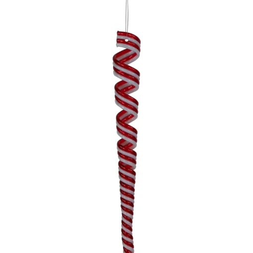 Best Pack of 4 Red and White Candy Curls Christmas Ornaments 7" Food & Beverage