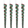 Outlet Pack of 4 Red, White and Green Candy Curls Christmas Ornaments 7" Food & Beverage